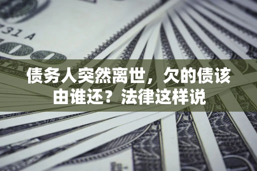 武汉债务人突然离世,欠的债该由谁还?法律这样说 武汉债务人突然离世,欠的债该由谁还?法律这样说